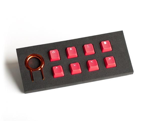 Tai-Hao 8 Key ABS Rubber Keycaps - Red - أكسسوار لوحة مفاتيح